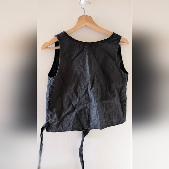 NWOT Aurorei Yuna Multi-Way Tank, Linen Wrap Top in Black - Picture 6 of 8